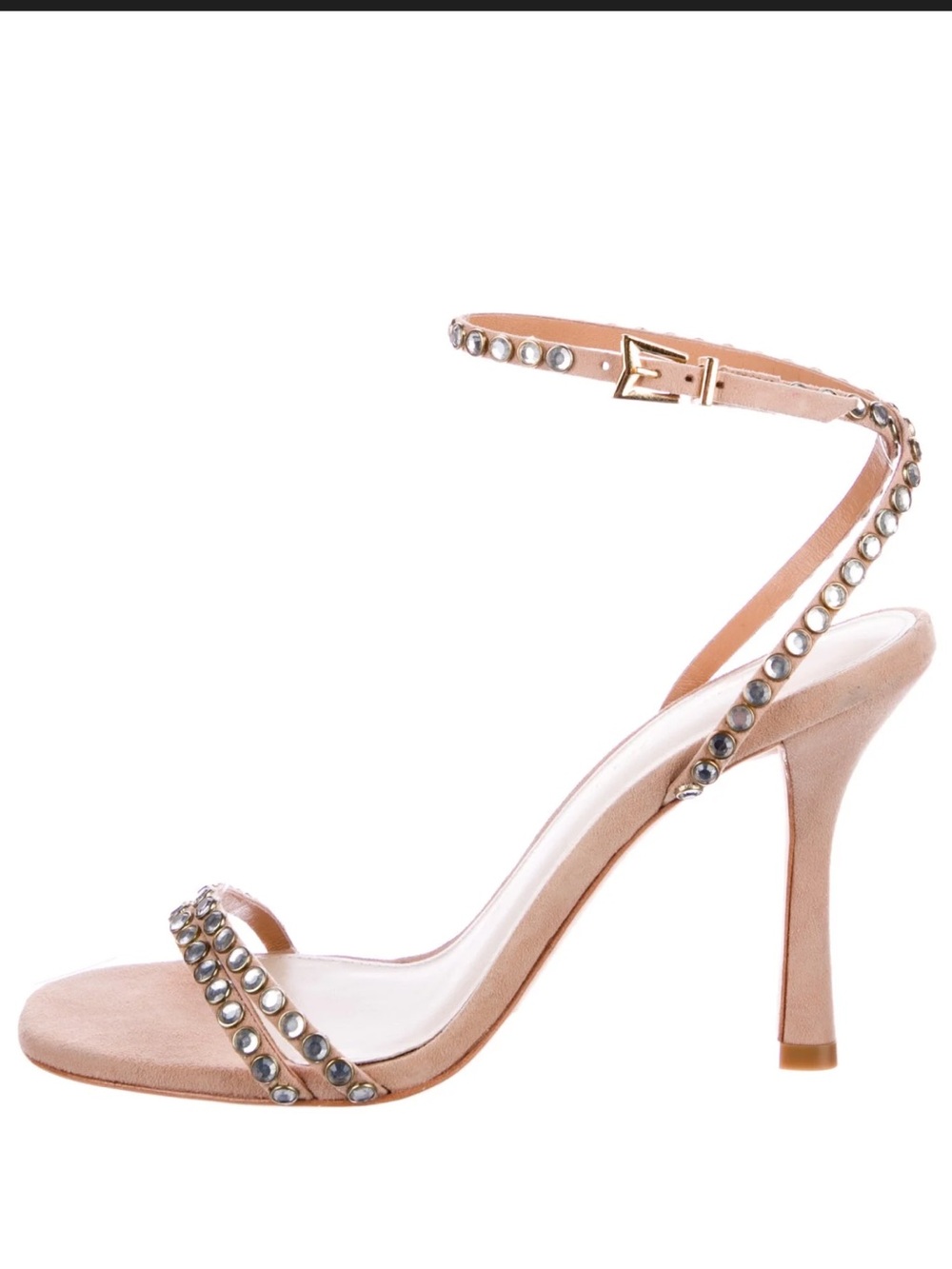 Monique Ihuillier Suede Embellished Heels Size 38.5 (NWOB)